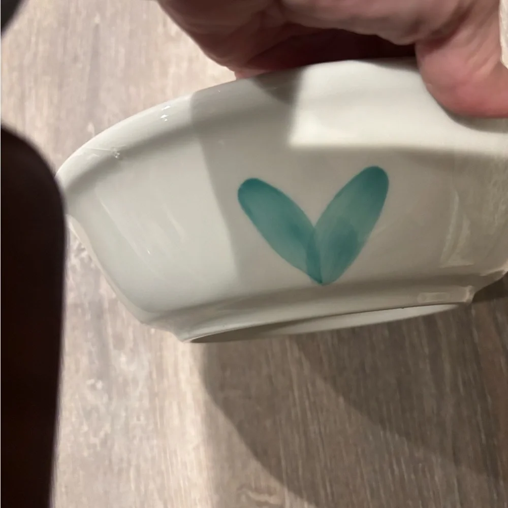 Pier 1 Decorative Bowl light‎ Blue Aqua ColorVine Pattern